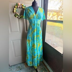 Vintage Hale Muu Hawaiian tropical maxi dress, size medium